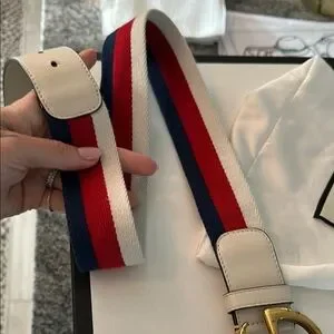 Gucci | Accessories | Gucci Belt With Fabric Red White And  display picture 3